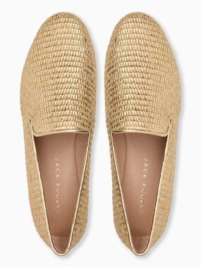 Jack Rogers Gold Woven Loafers | Metallic Slip-On Flats | New With Box Size 8